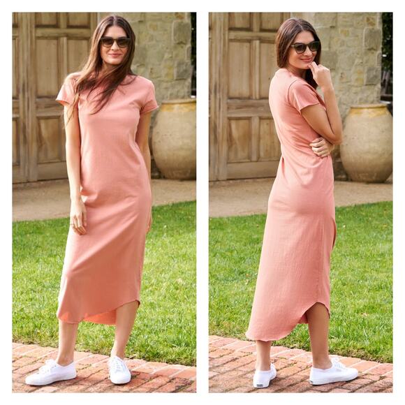 Frank & Eileen Harper Perfect Tee Maxi Dress In Squash Size XS - Picture 1 of 10